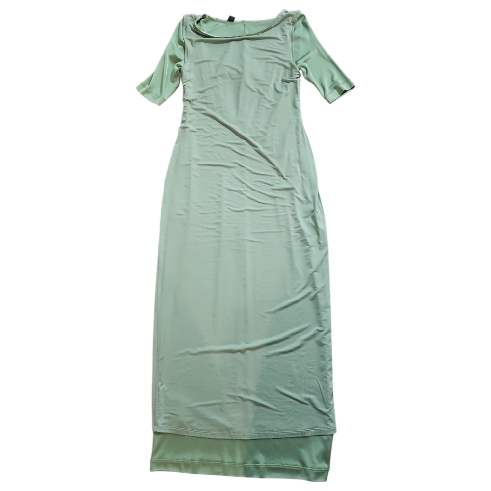 NWT Hugo Boss Etalicy Green Midi Dress Ruched XS - Picture 9 of 10